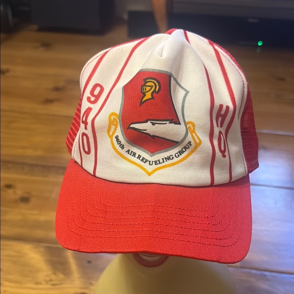 940th Air Refueling Group Red and White Mesh Cap